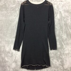 Annette Gortz Sweater Tunic Medium Linen Knit Round Neck Black Avant Garde READ